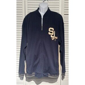Vintage Sean John Navy Zip Up Varsity Jacket Mens XXL  Hip Hop Streetwear Y2K